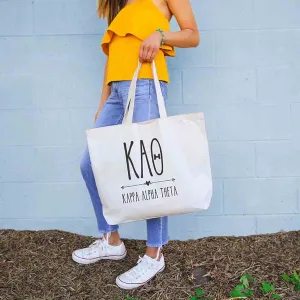 Kappa Alpha Theta Stylized Sorority Greek Letters Printed Canvas Bag