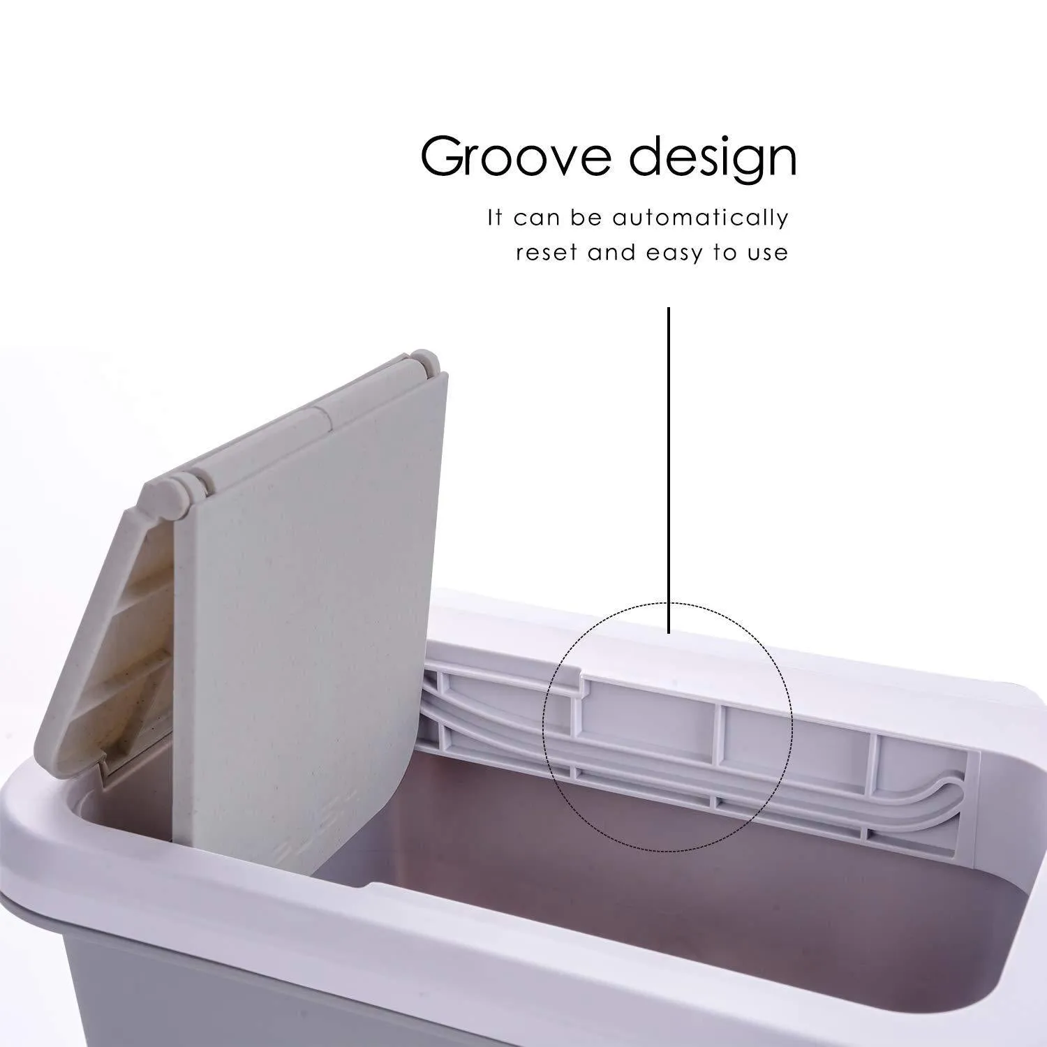 KARYHOME Hanging Trash Can,Small Cabinet Kitchen Trash Can, Garbage Can for Kitchen Cupboard with Automatic Return Lid,Grey