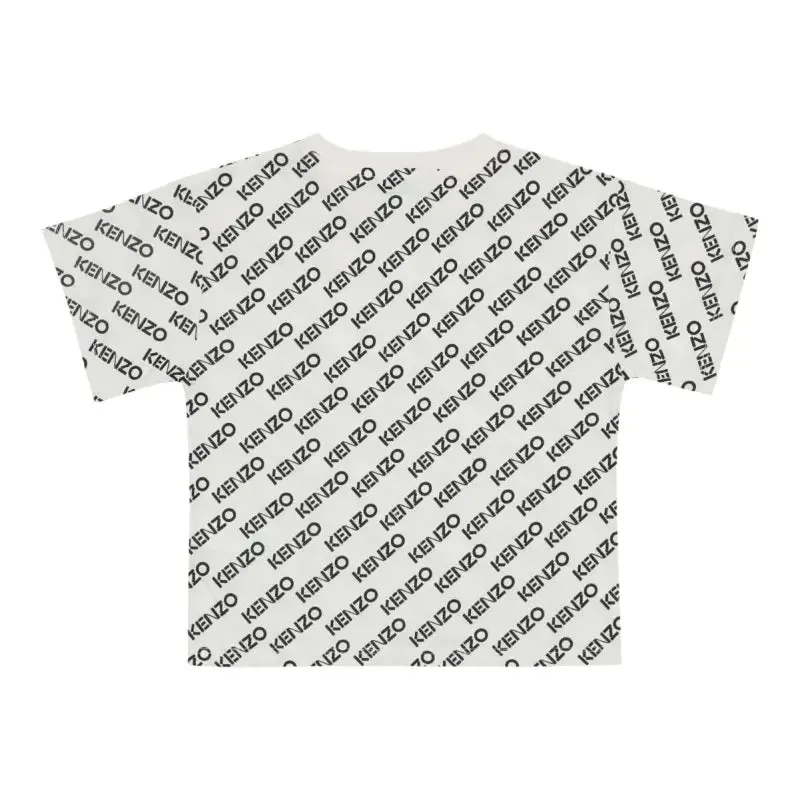 Kenzo White & Black All Over Print T-Shirt