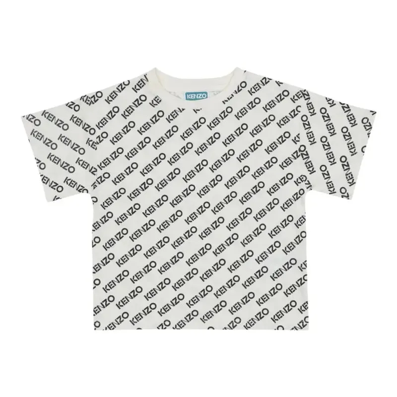 Kenzo White & Black All Over Print T-Shirt
