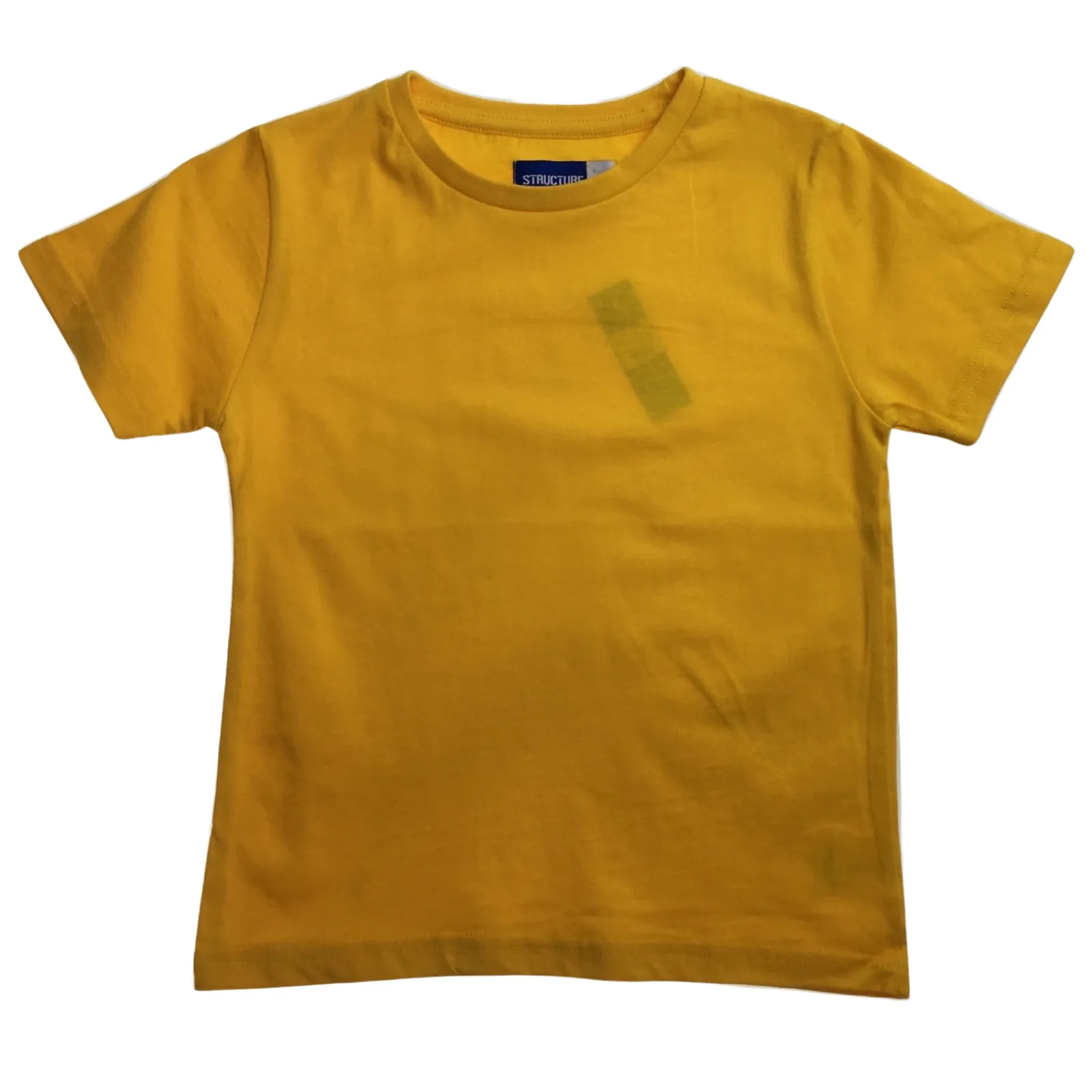 KIDS PLAIN T SHIRT Childrens Child 100% COTTON Boys Girls Basic Blank Tee Top - Gold - 12