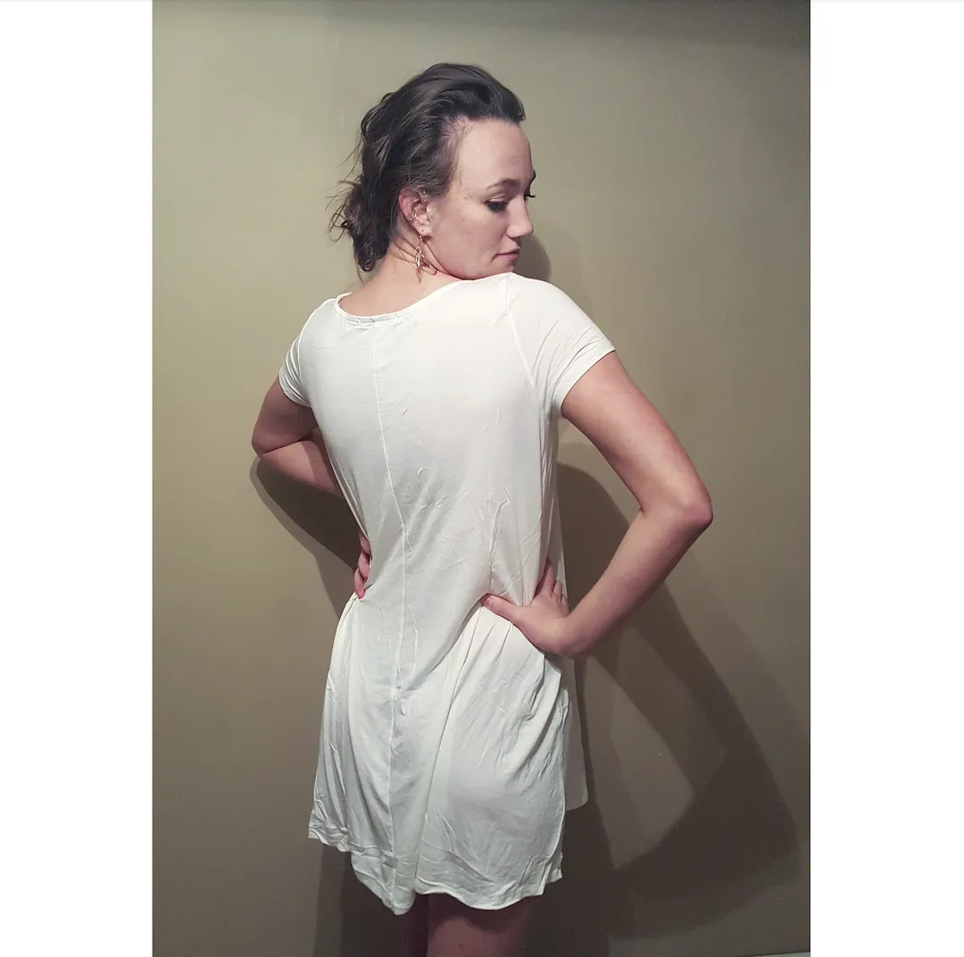Knit Solid Cap Sleeve Tunic Dress