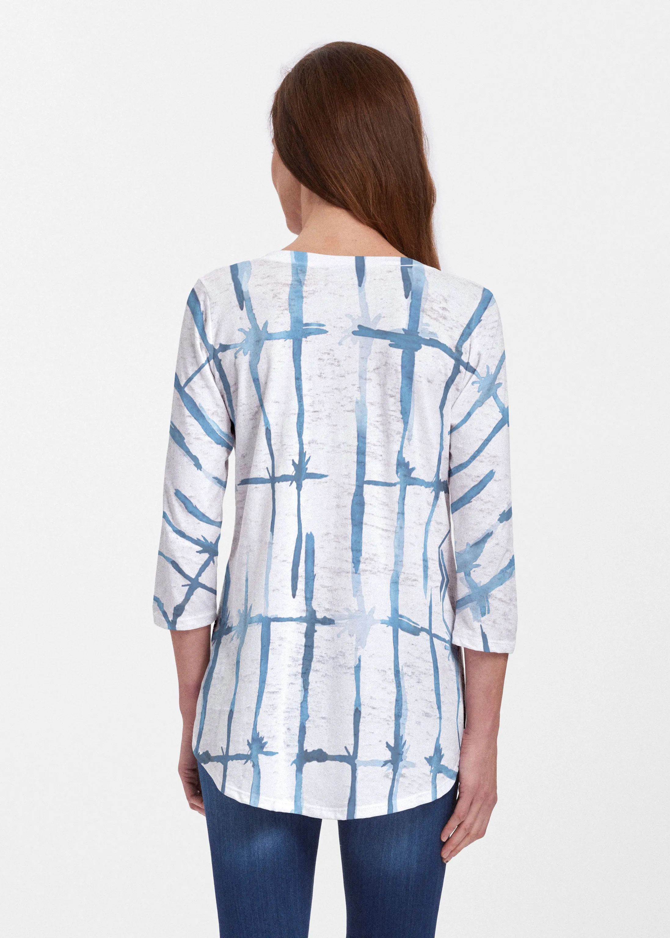 Knotted Tie Dye (7844) ~ Signature V-neck Flowy Tunic
