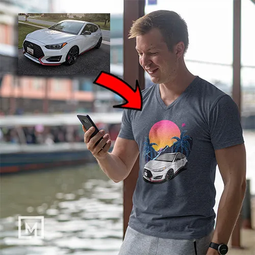 Korean Cars | Custom Print for Men | V-Neck T-shirt