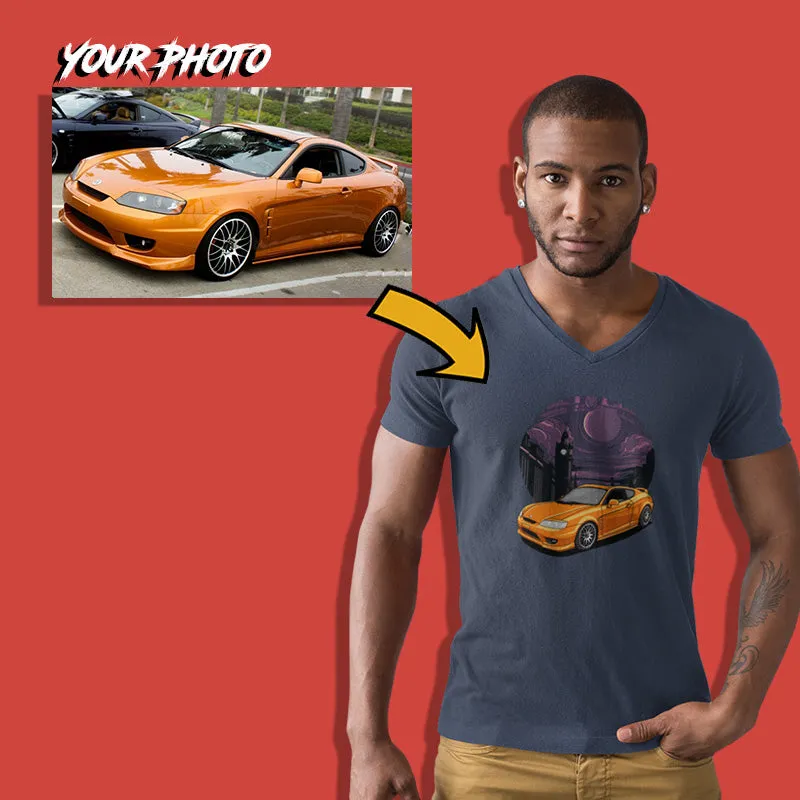 Korean Cars | Custom Print for Men | V-Neck T-shirt