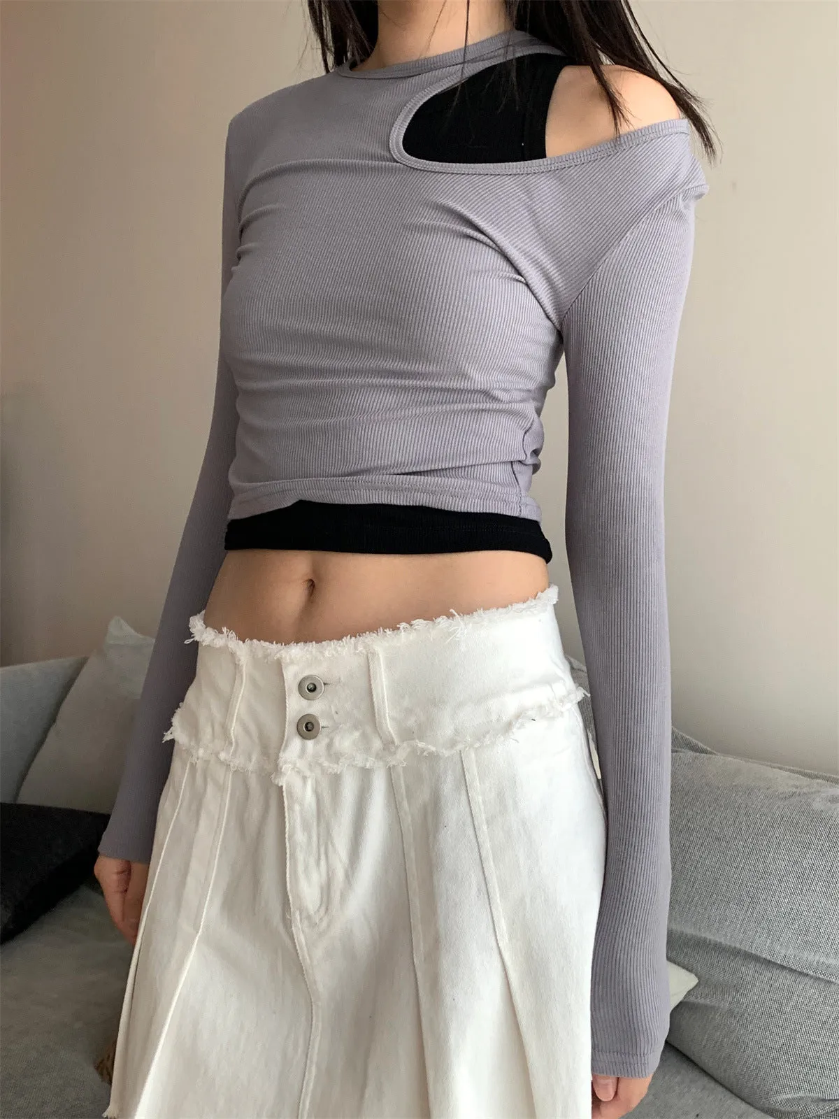 Korean clavicle Tops