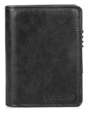 La Enviro Minimalist Unisex Vegan Leather Wallet Black