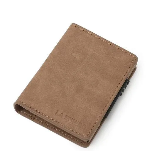 La Enviro Minimalist Unisex Vegan Leather Wallet Brown