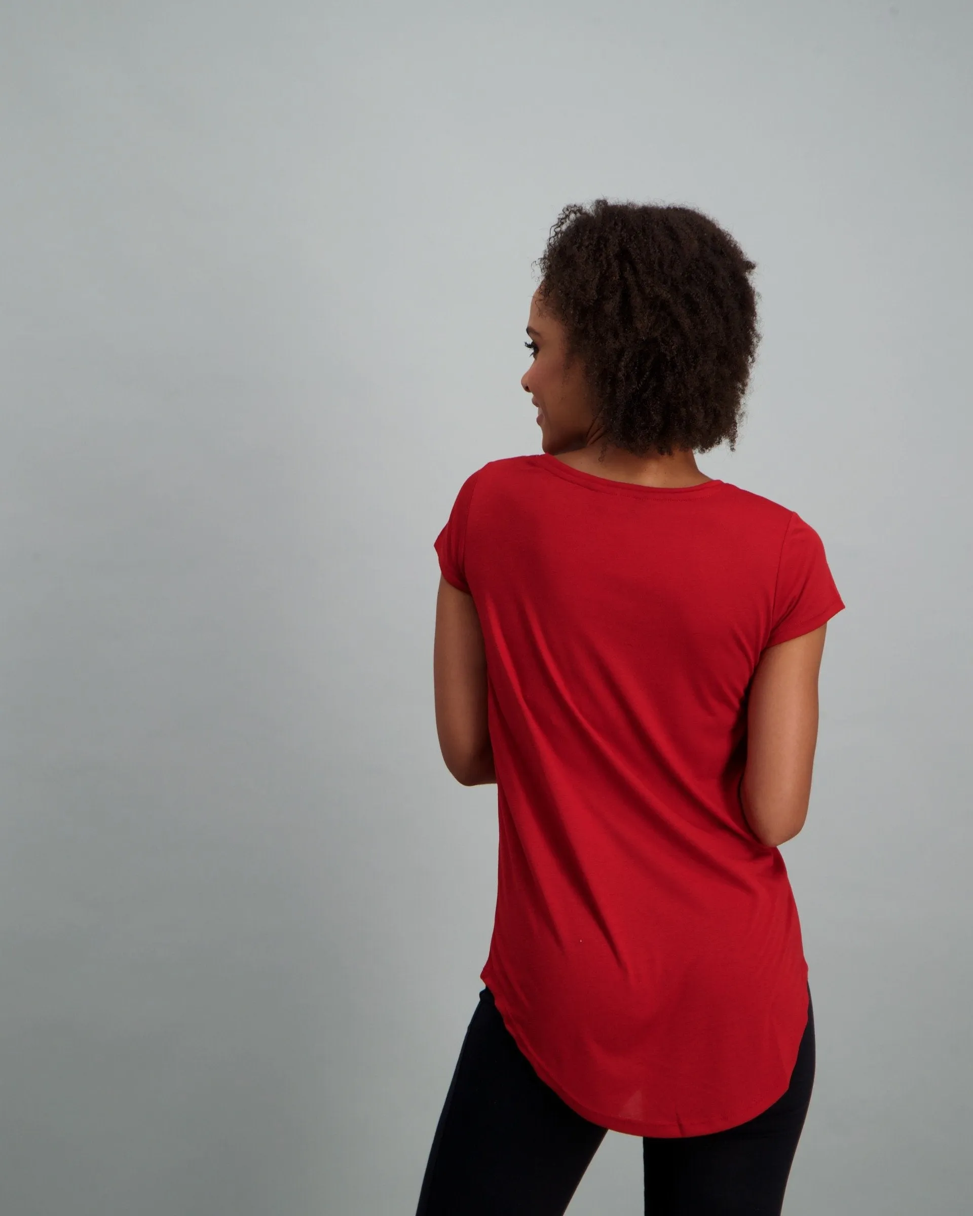 Ladies Core Pocket T-Shirt - Red