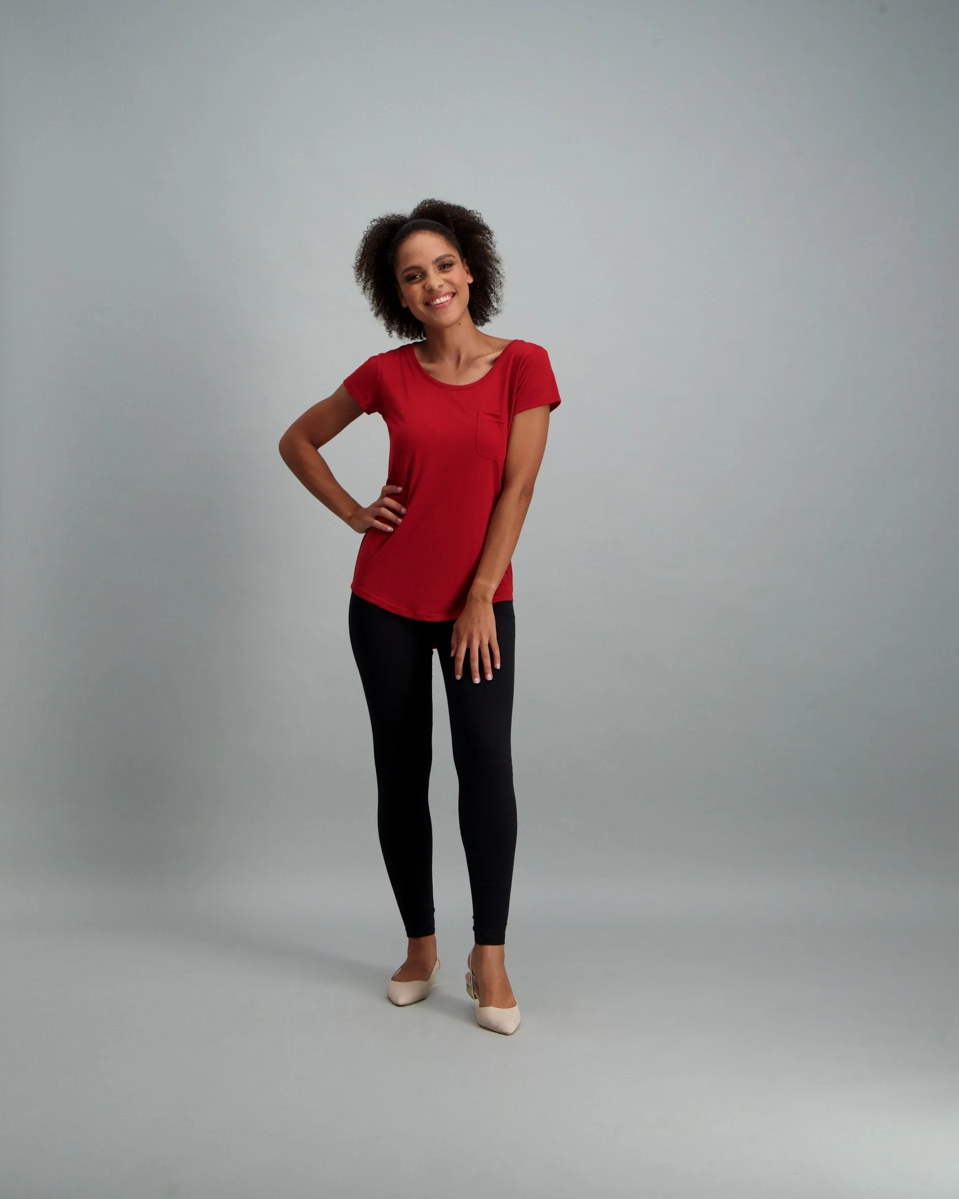 Ladies Core Pocket T-Shirt - Red