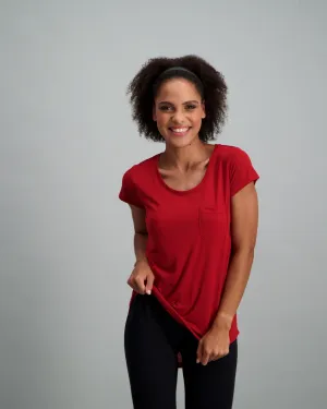 Ladies Core Pocket T-Shirt - Red