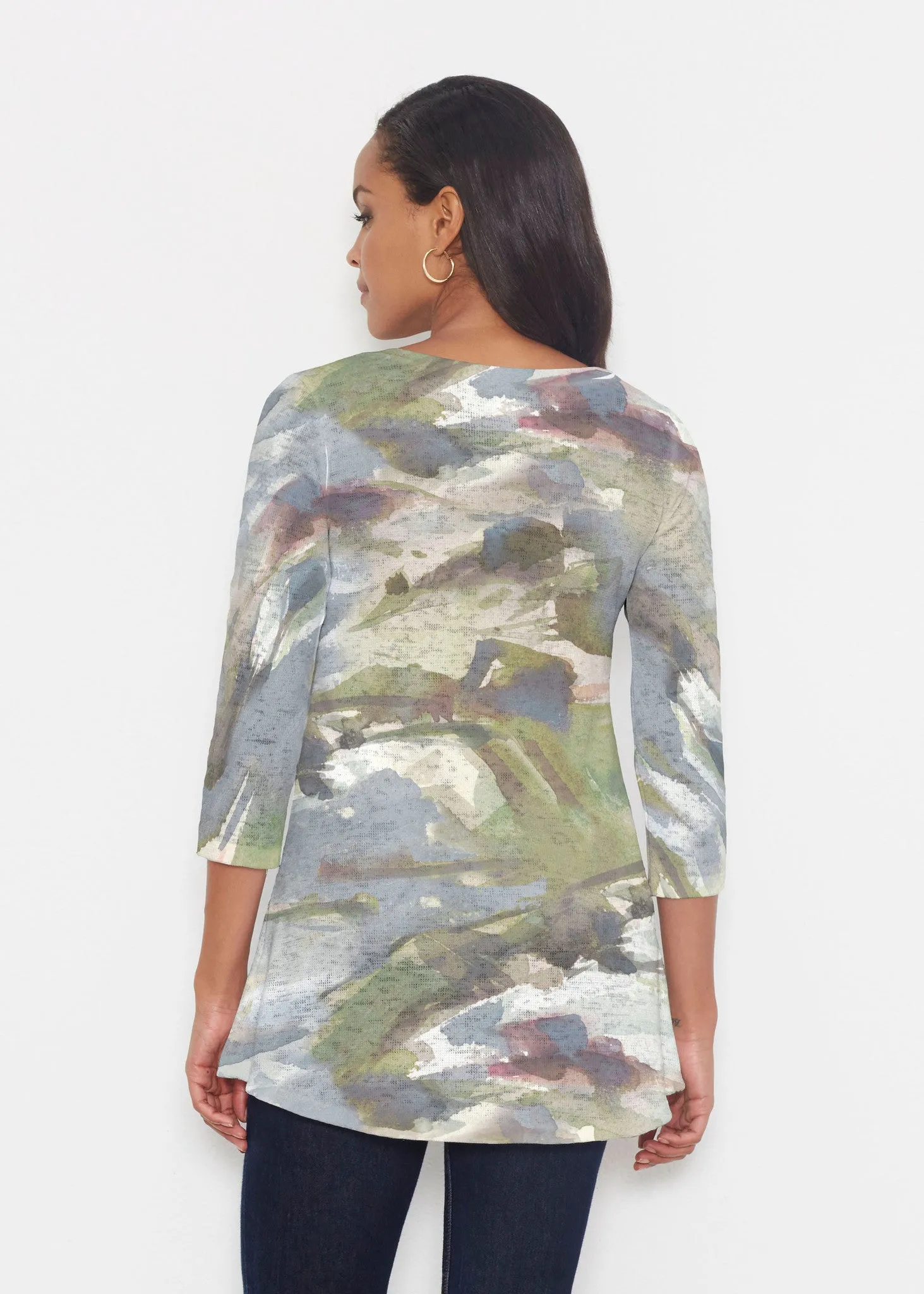 Landscape Green (15033) ~ Katherine Hi-Lo Thermal Tunic