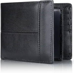 Large Capacity Bifold Wallet for Men, Rfid Blocking Leather Card Holder