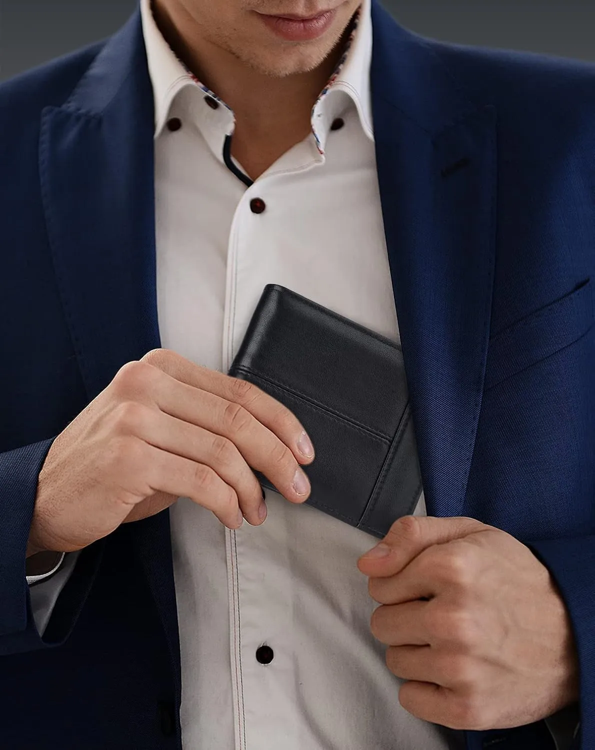 Large Capacity Bifold Wallet for Men, Rfid Blocking Leather Card Holder