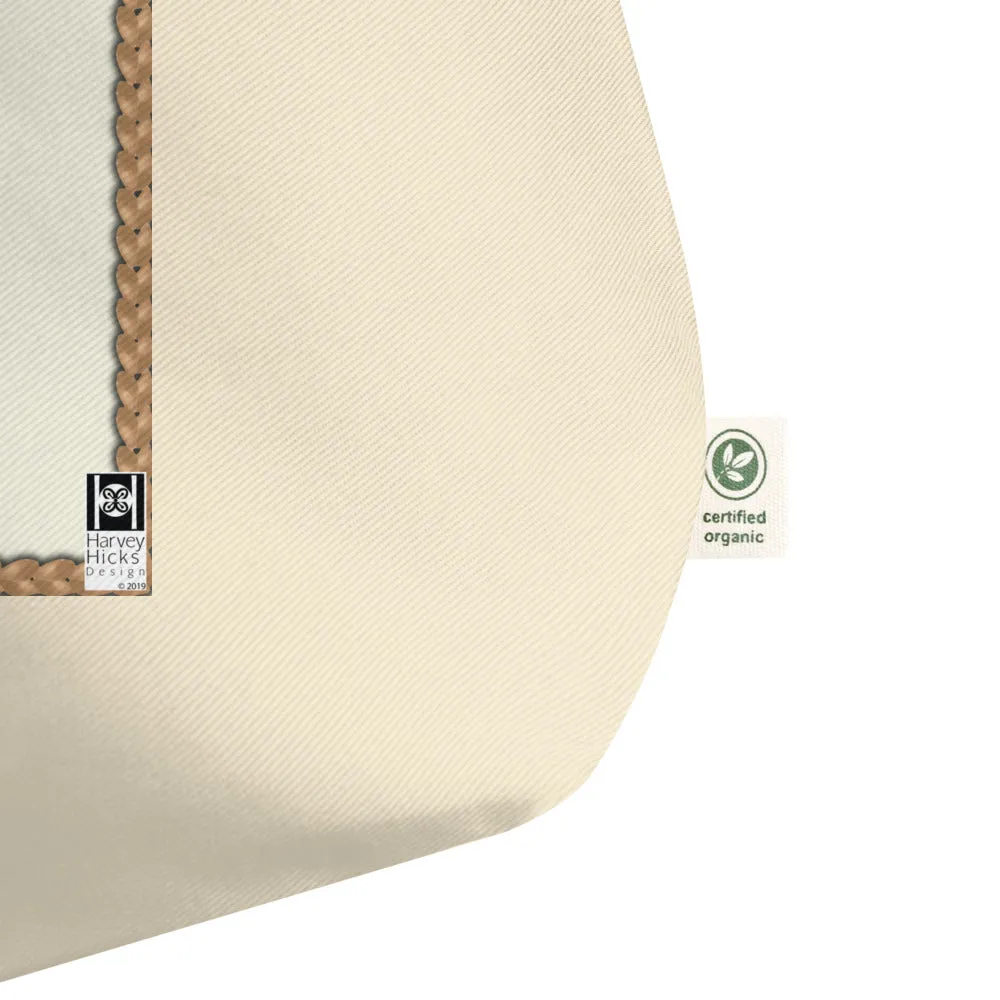 Large tote bag made from organic cotton featuring a vintage illustration of a desert floral.