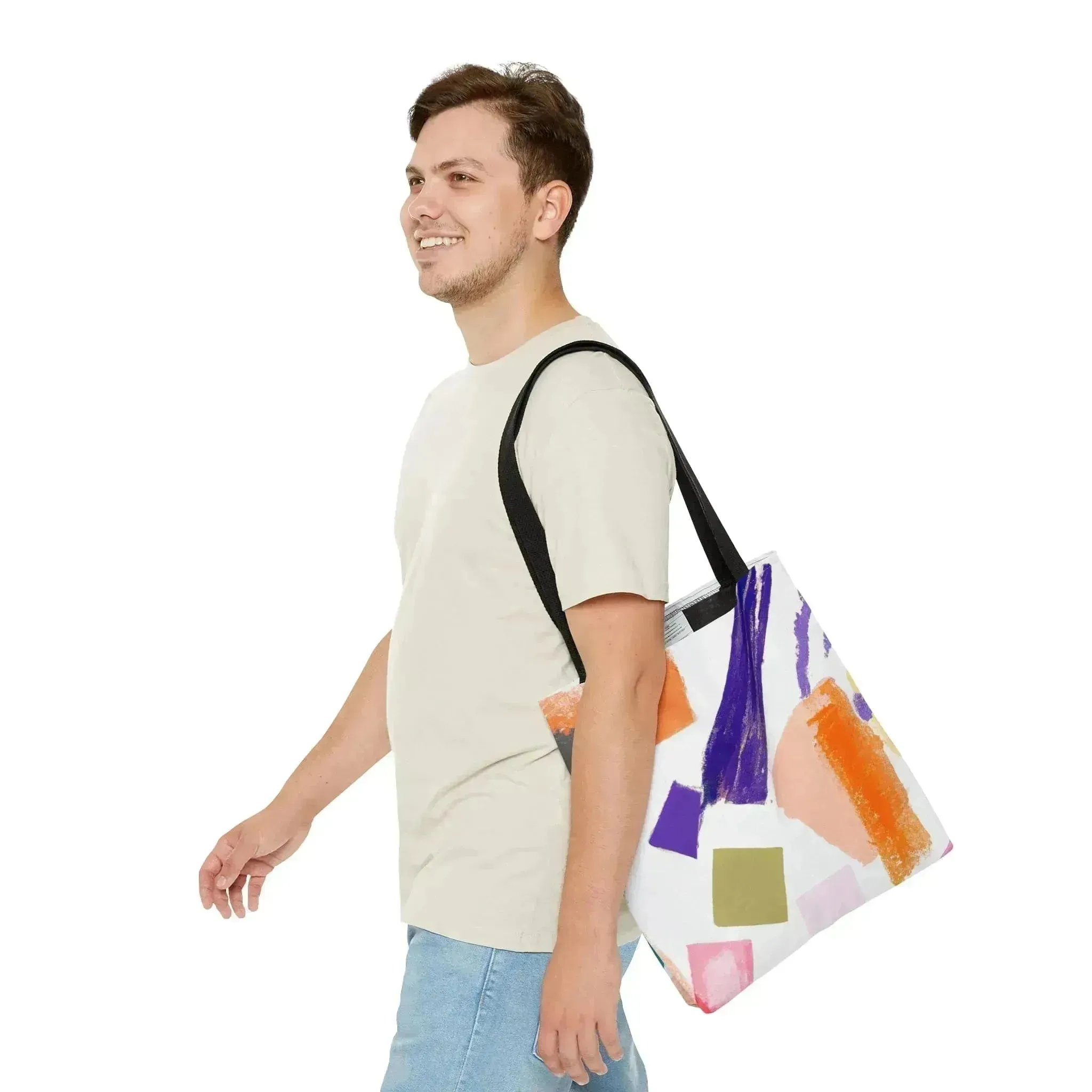 Large Tote Bag Pastel Pattern