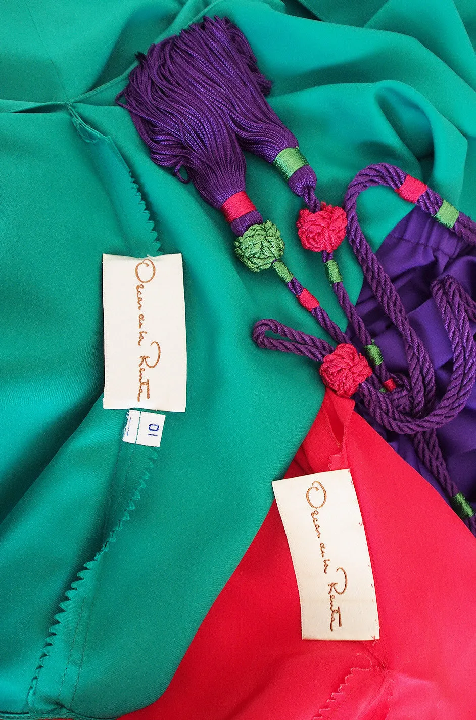 Late 1970s Oscar de la Renta Layered Silk Pant Set