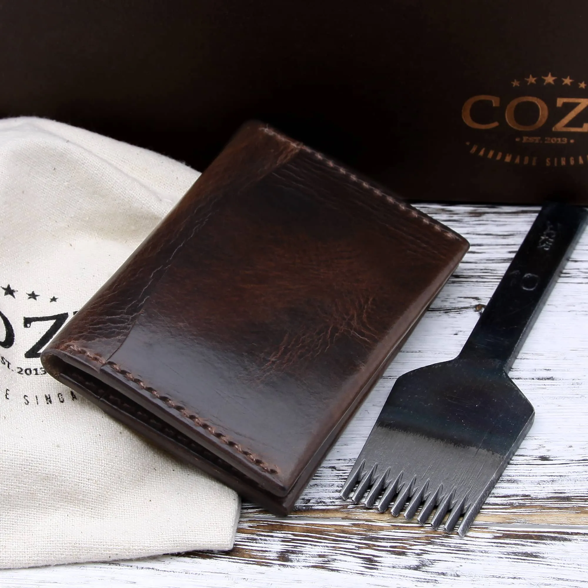 Leather Card Wallet, Military 103