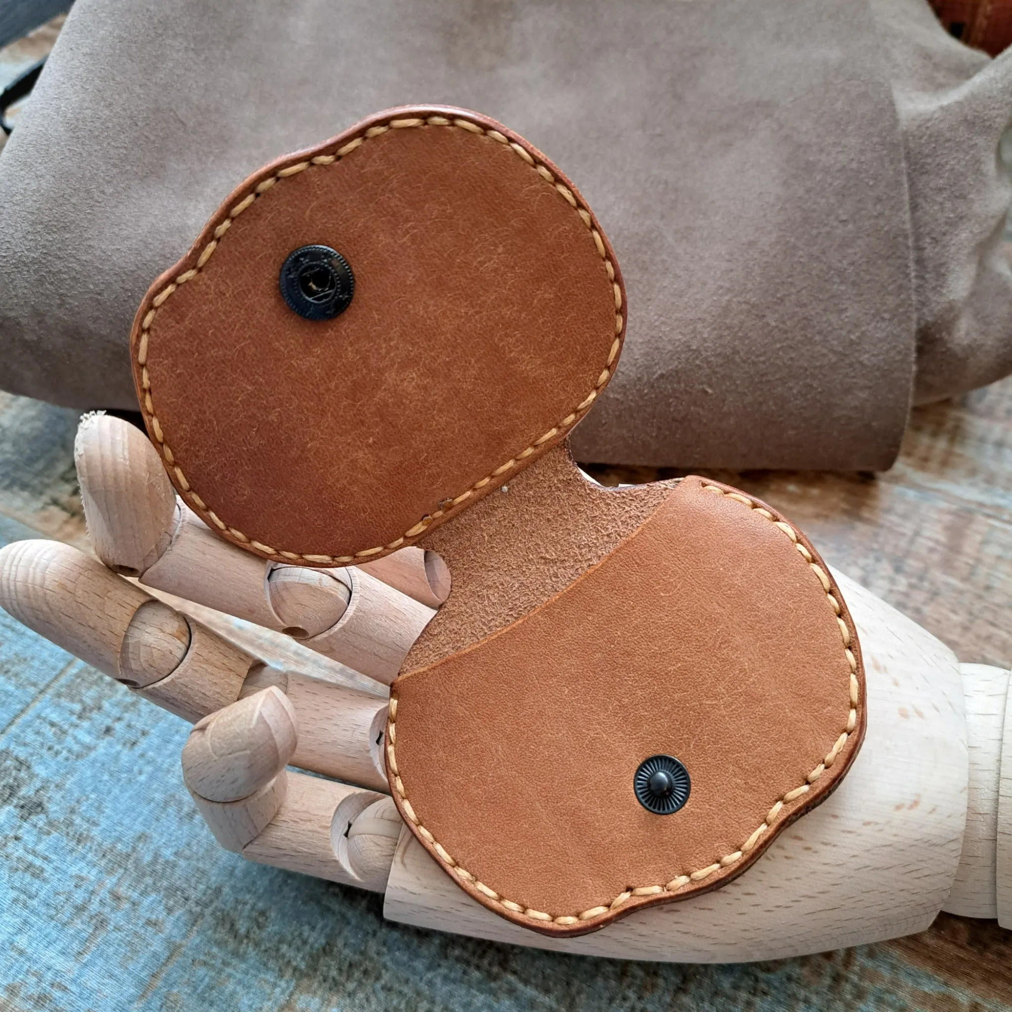 Leather Coin Wallet Spooky Pumpkin
