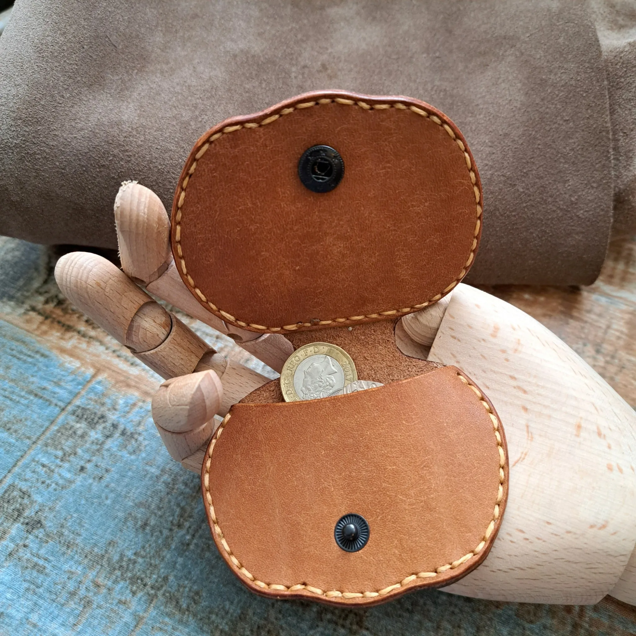 Leather Coin Wallet Spooky Pumpkin