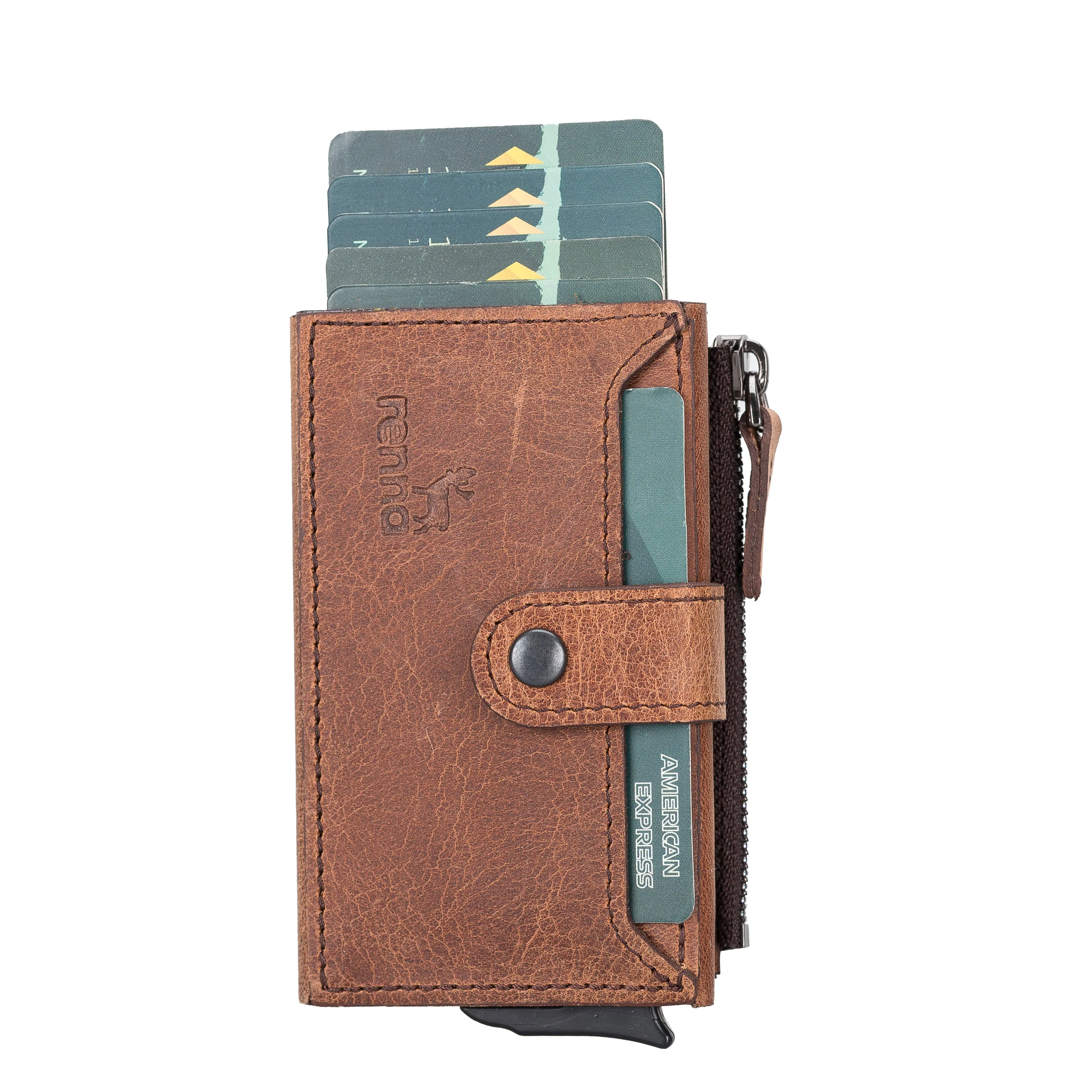 Leather Pop-Up Card Holder Wallet
