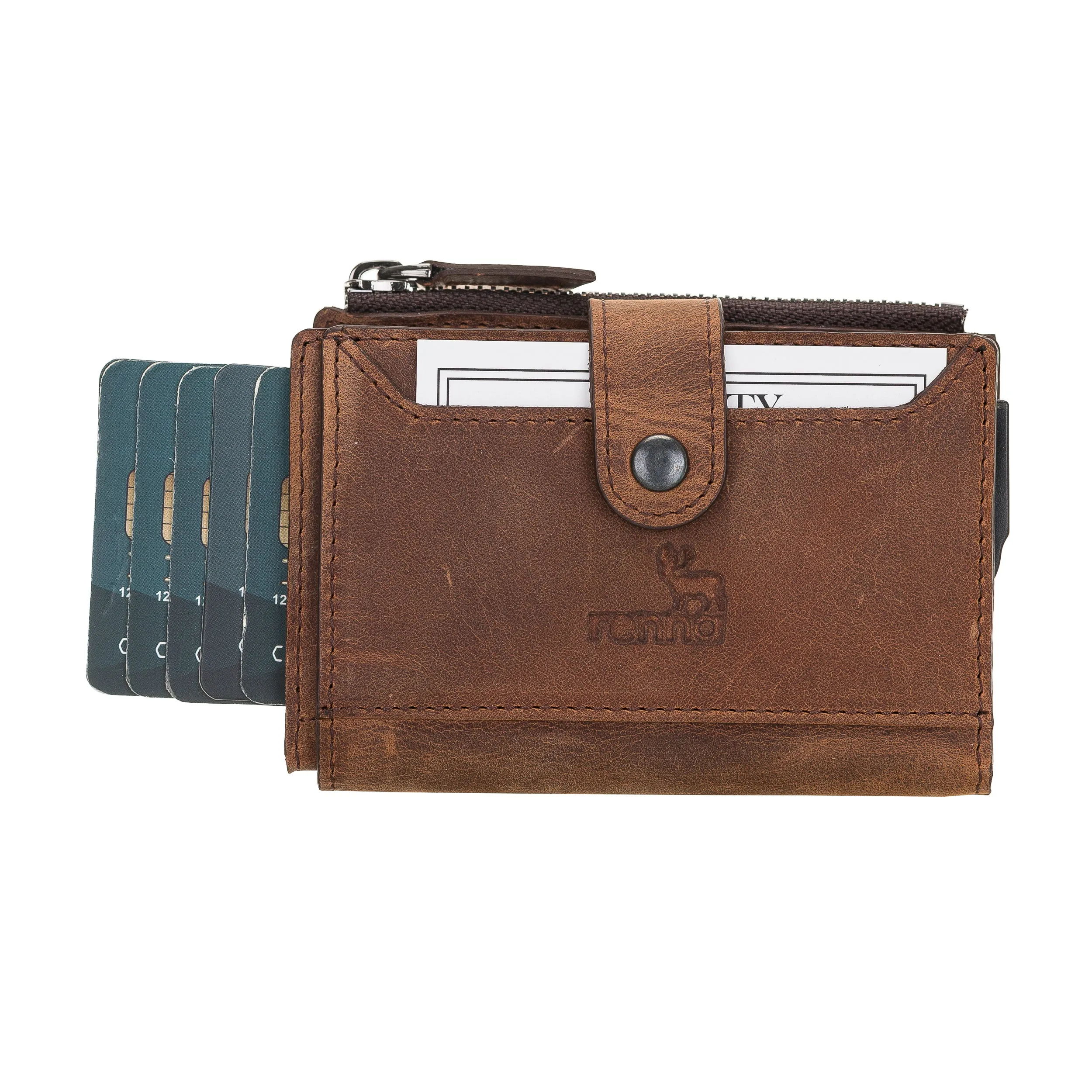 Leather Pop-Up Card Holder Wallet