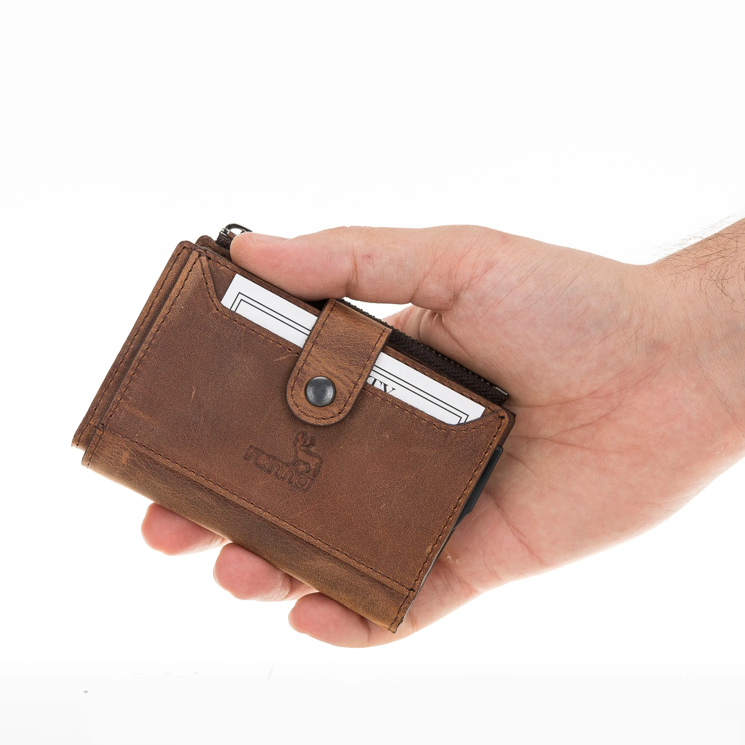 Leather Pop-Up Card Holder Wallet