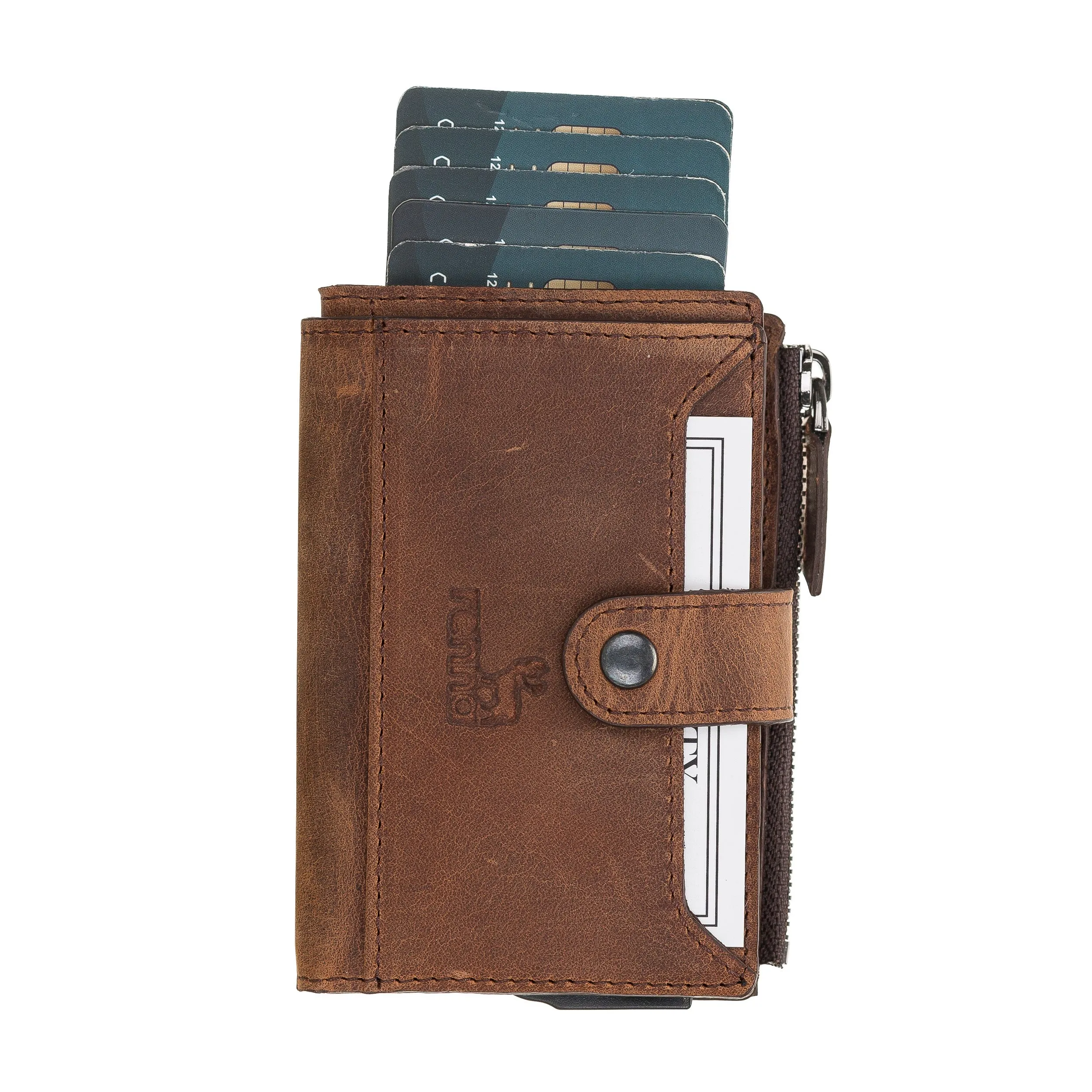 Leather Pop-Up Card Holder Wallet