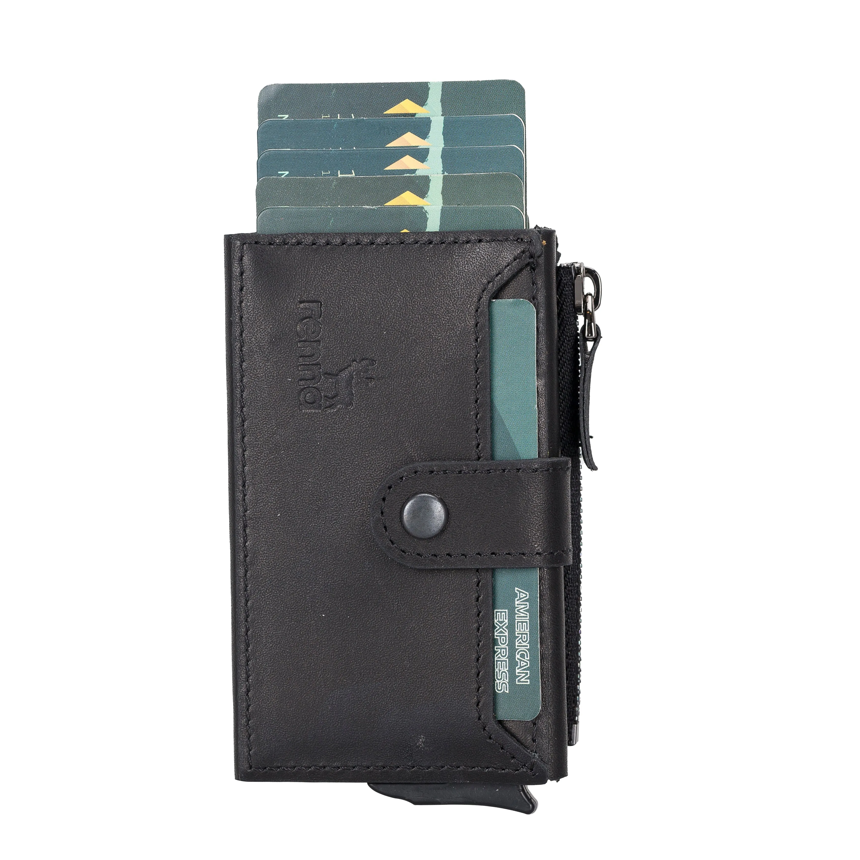 Leather Pop-Up Card Holder Wallet