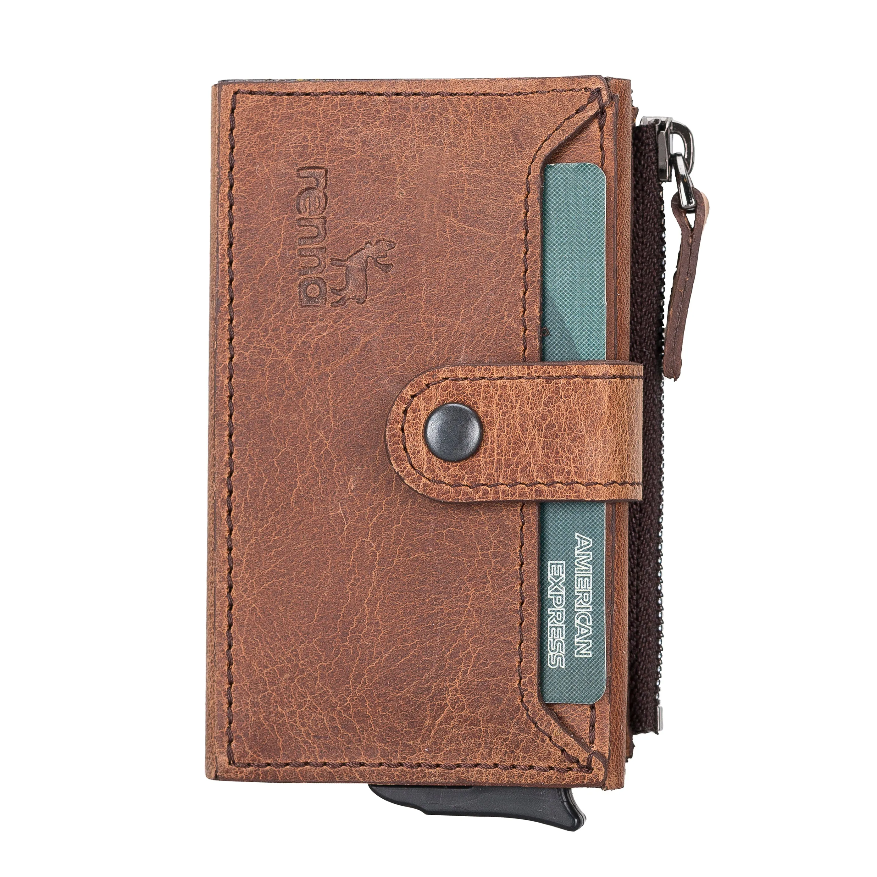 Leather Pop-Up Card Holder Wallet