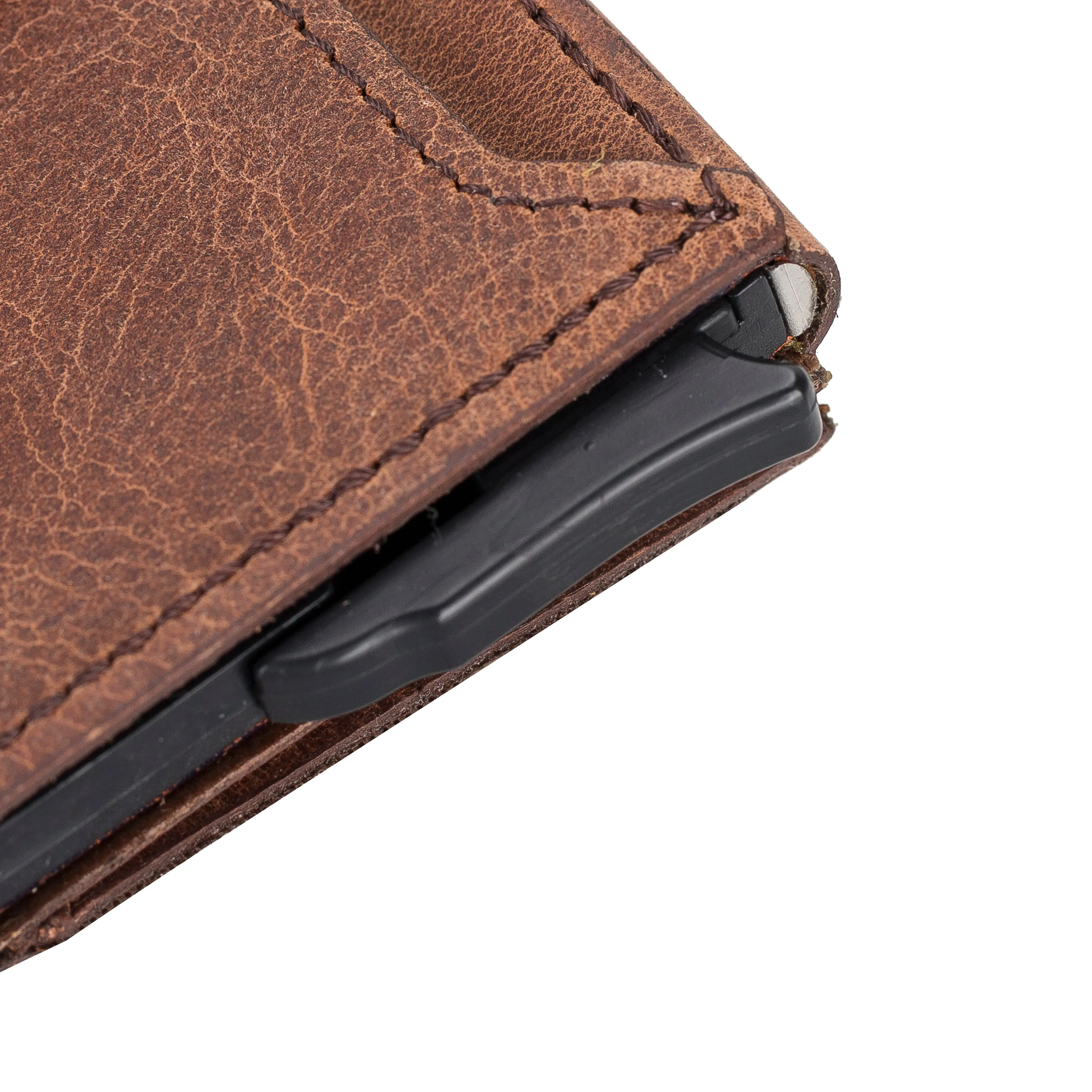 Leather Pop-Up Card Holder Wallet