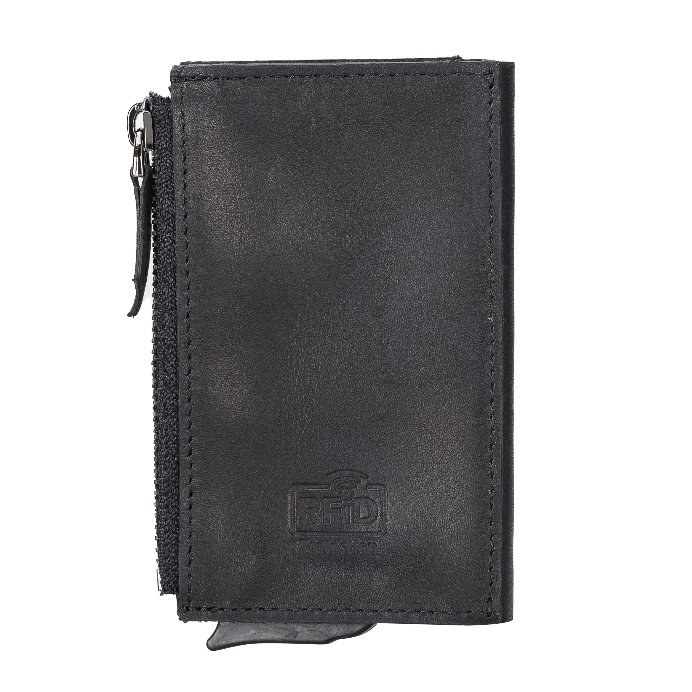 Leather Pop-Up Card Holder Wallet