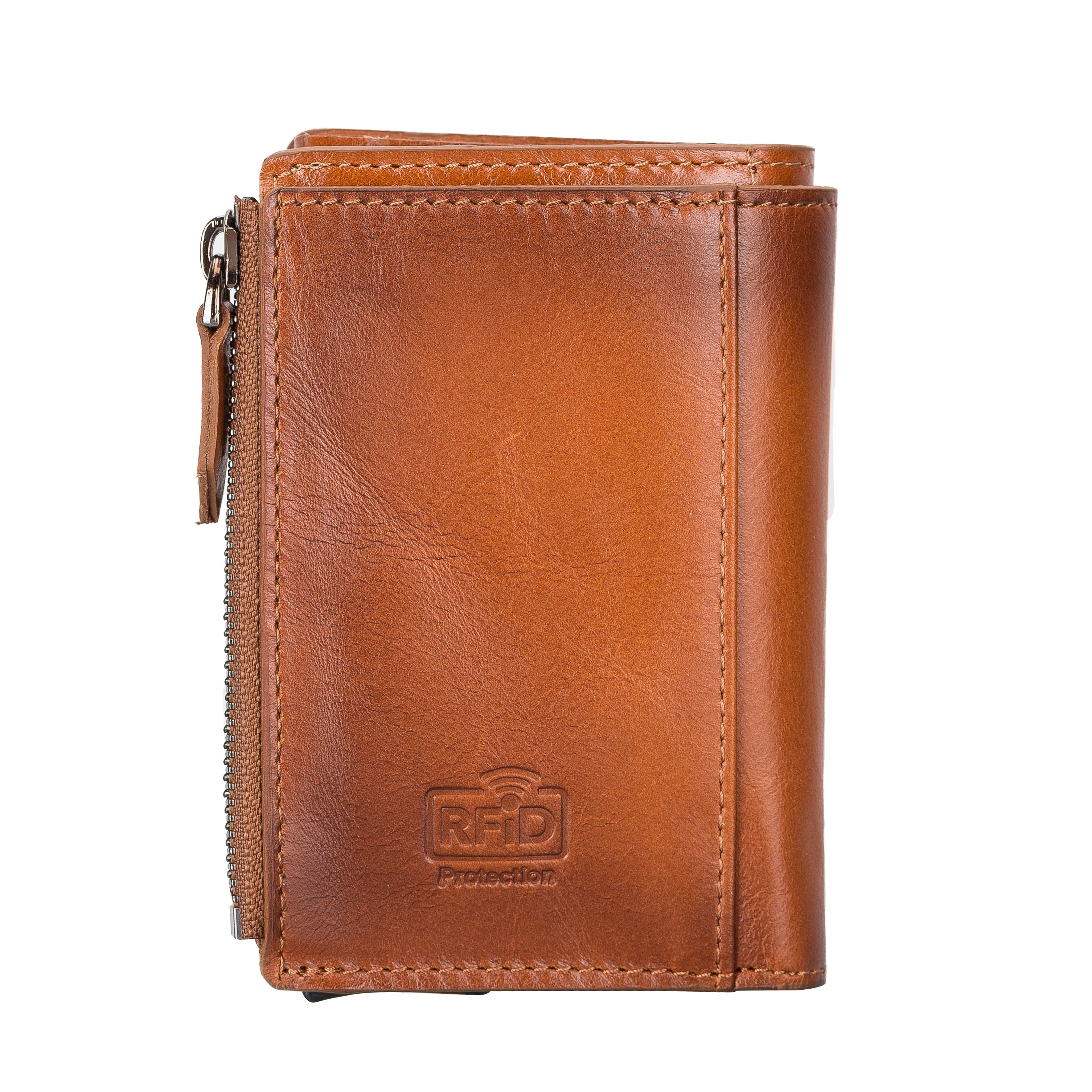 Leather Pop-Up Card Holder Wallet