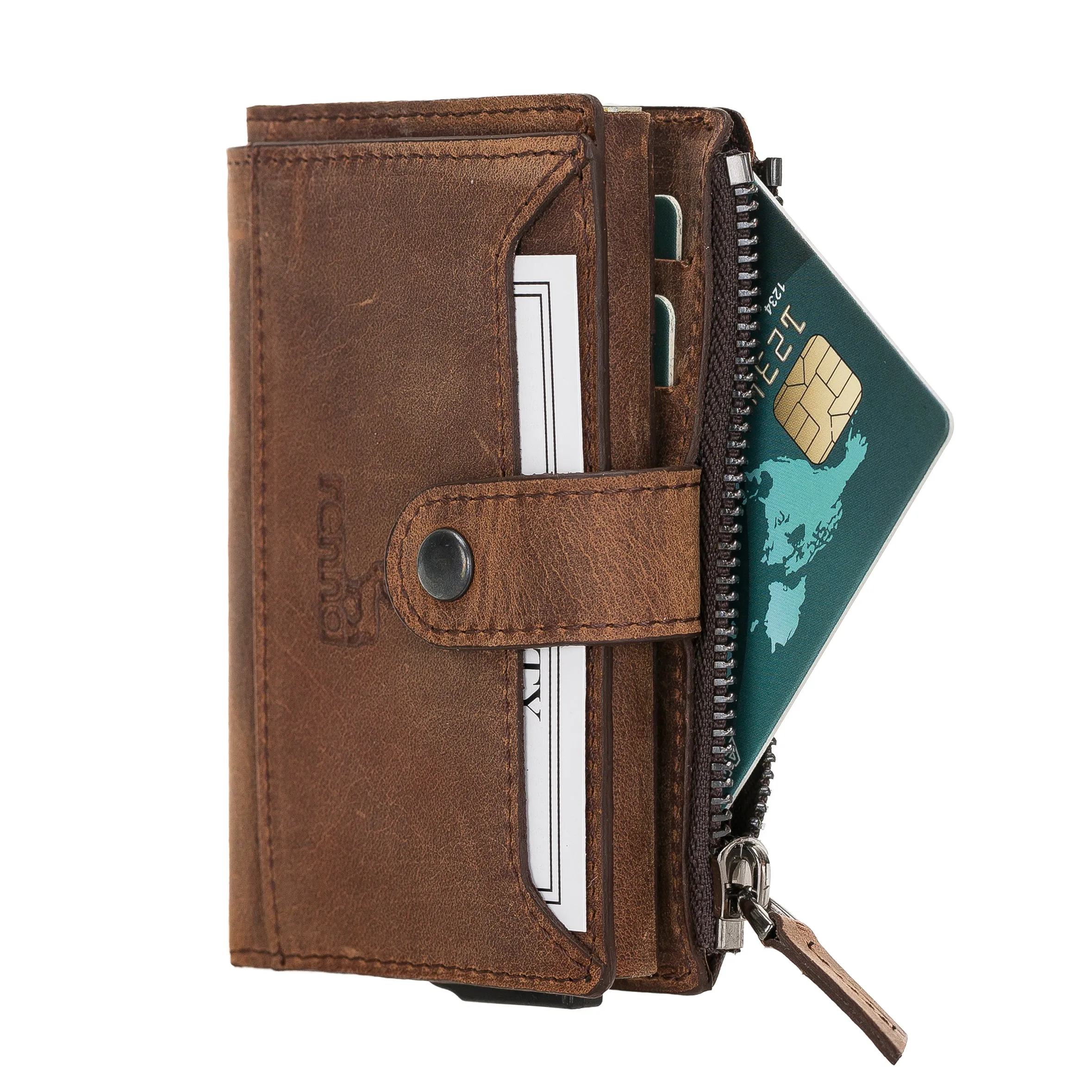 Leather Pop-Up Card Holder Wallet