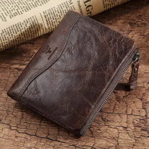 Leather RFID Wallet Men with Coin Pocket