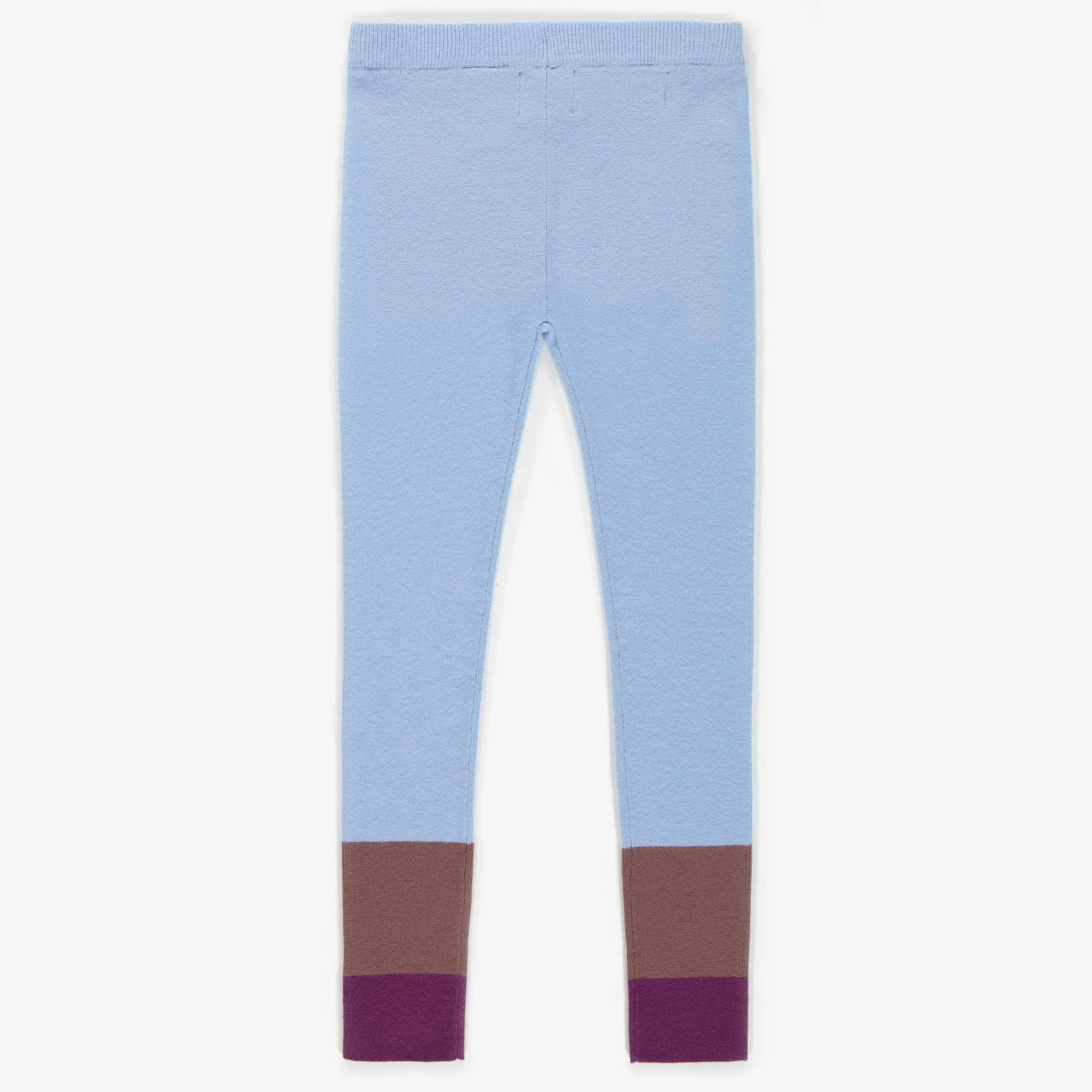 Legging bleu de maille bloc de couleurs, enfant || Color block blue knitted leggings, child