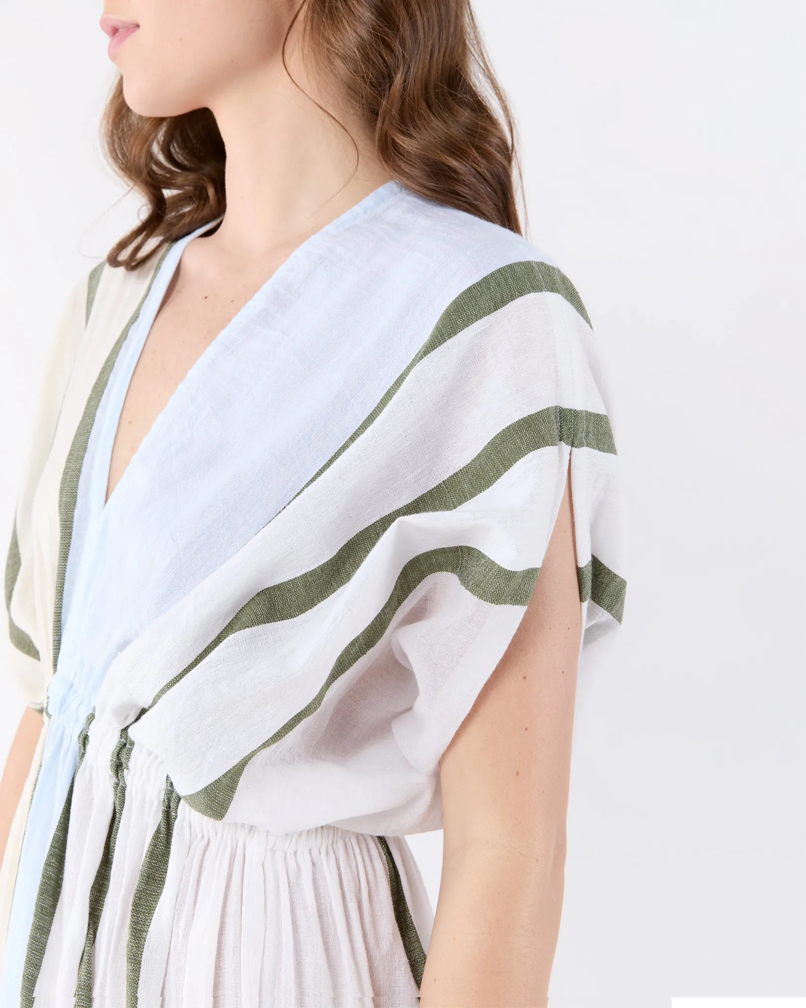 Leila Plunge Dress in Entoto Sage