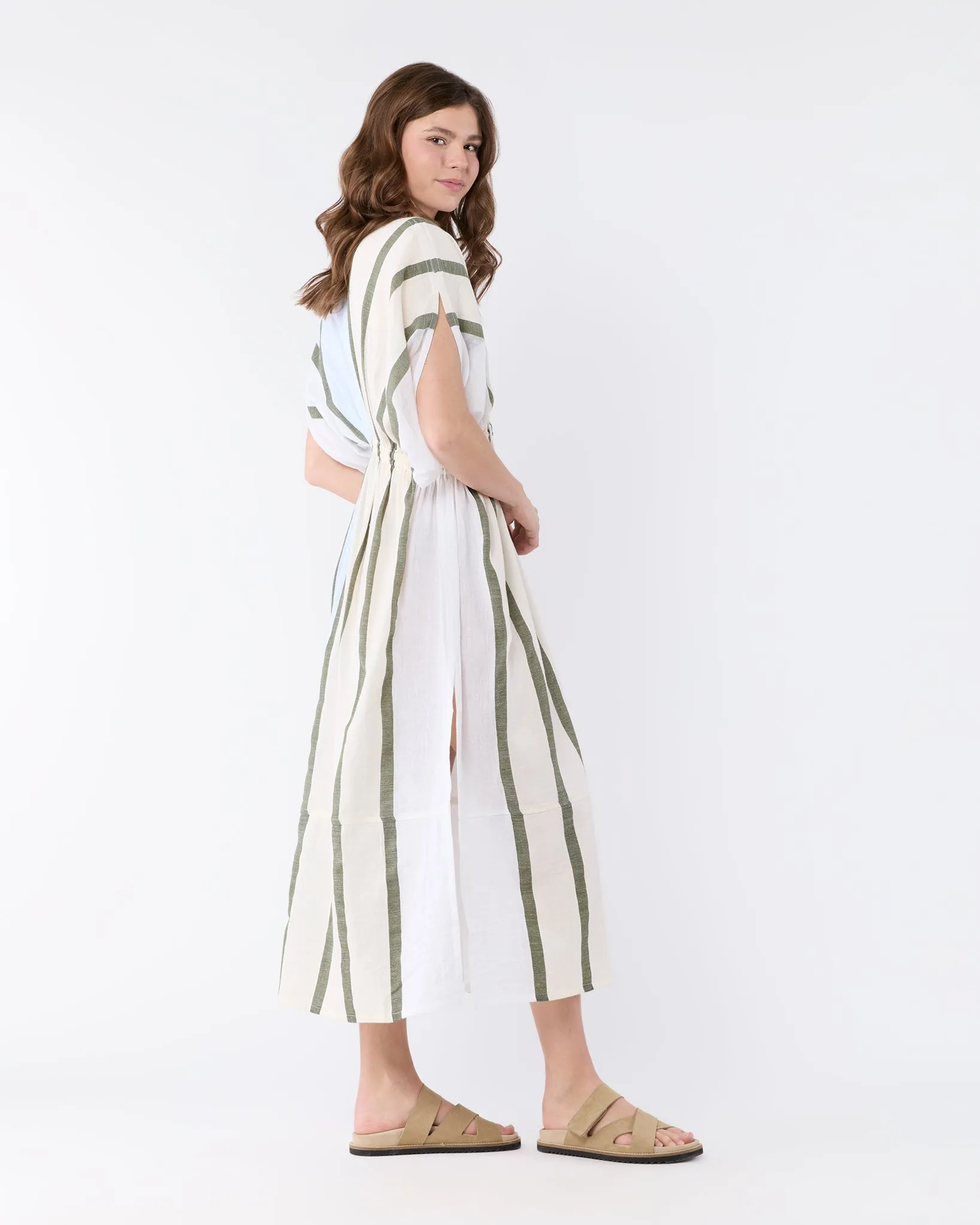 Leila Plunge Dress in Entoto Sage