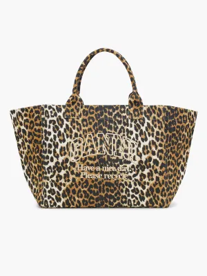 Leopard Oversized Canvas Tote Bag