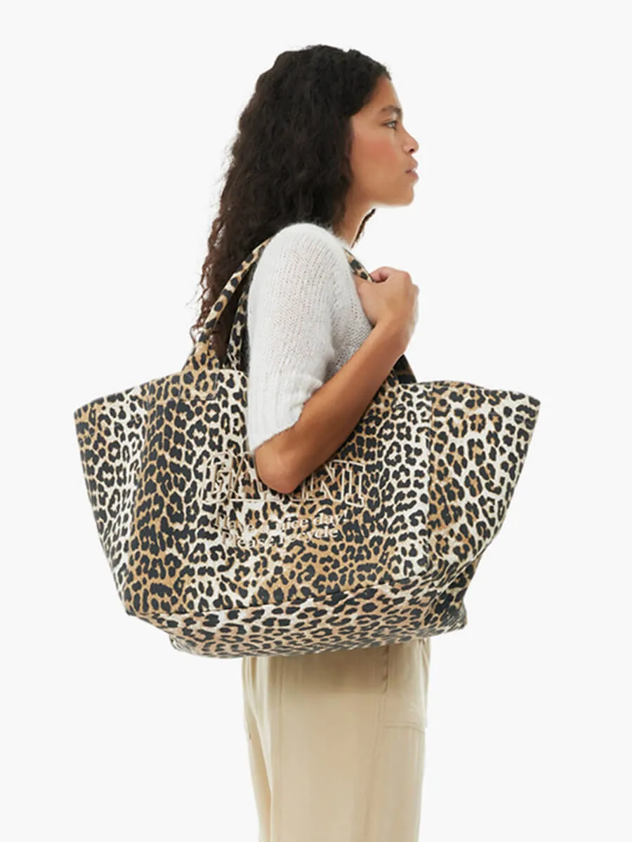 Leopard Oversized Canvas Tote Bag