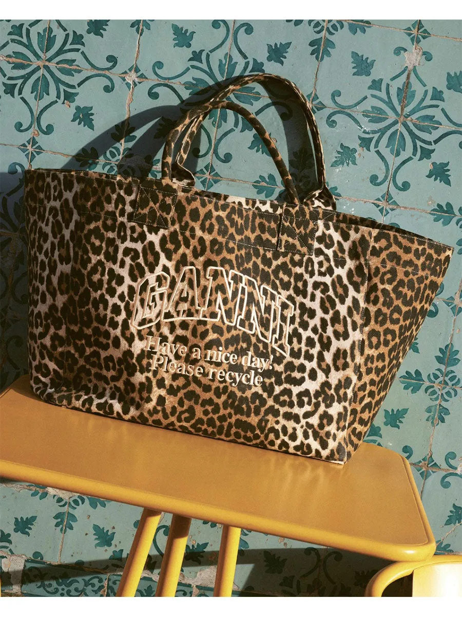 Leopard Oversized Canvas Tote Bag