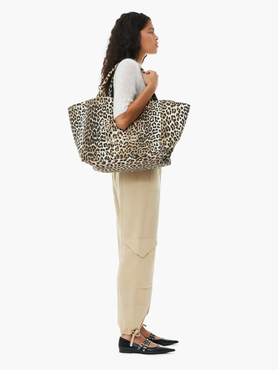 Leopard Oversized Canvas Tote Bag
