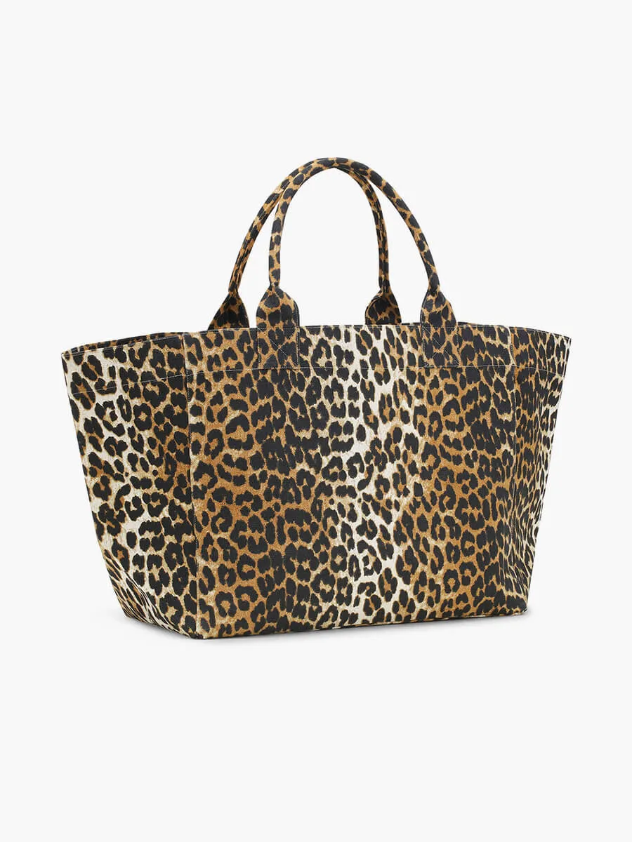 Leopard Oversized Canvas Tote Bag