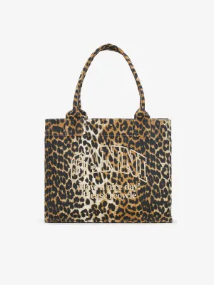 Leopard Print Large Canvas Tote Bag