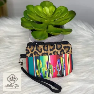 Leopard Serape and Cactus Coin holder