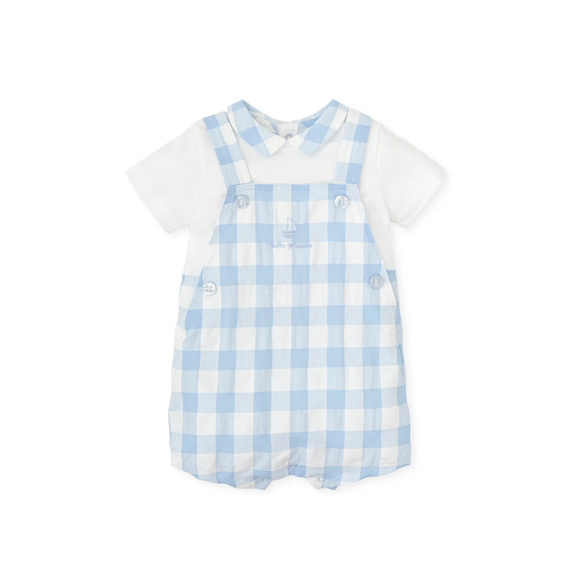 Light Blue Gingham Romper