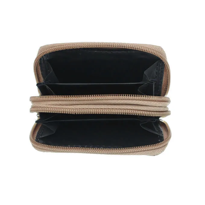 Light Brown Double Pocket Key Chain Wallet