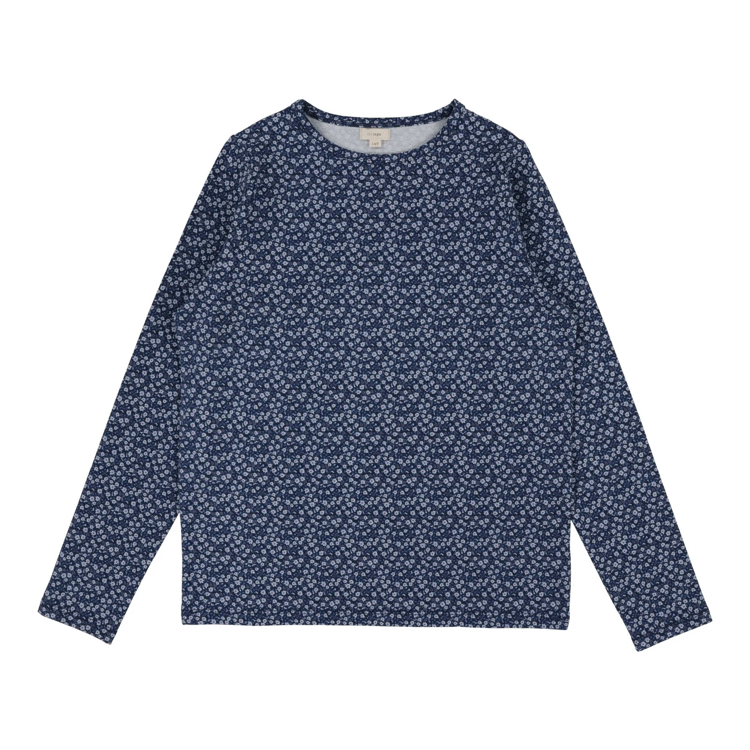 Lil Legs Poppy Floral T-Shirt Long Sleeve - Navy (Printed Weekday Collection)