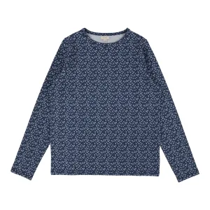 Lil Legs Poppy Floral T-Shirt Long Sleeve - Navy (Printed Weekday Collection)