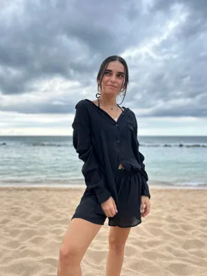LINEN BUTTON DOWN TOP